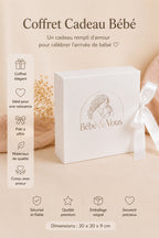 Boîte cadeau blanche Bébé&Vous avec ruban blanc, prête à offrir pour une naissance